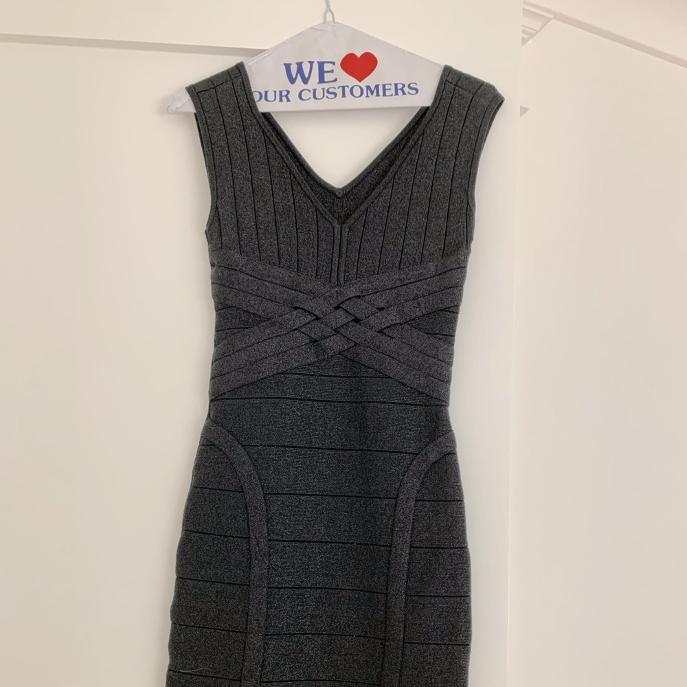 Black shimmering bodycon bandage dress